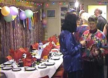 A typical table with guests arriving