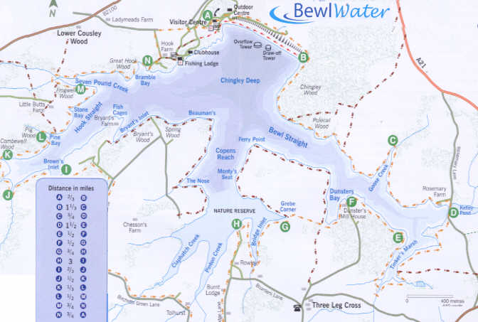 Bewl Water route map