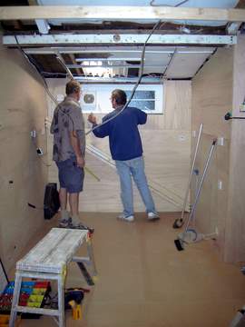 Ceiling, walls and floor were panelled