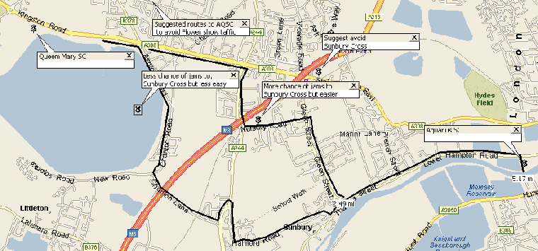 QMSC tp AQSC avoiding flower show traffic