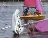 Youths learning capsize recovery