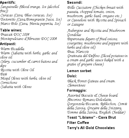 Mascheranda Menu