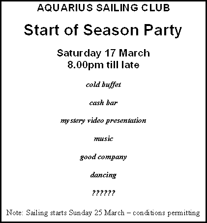 Start of season party
