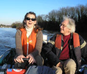 Jean and Richard in patrol boat