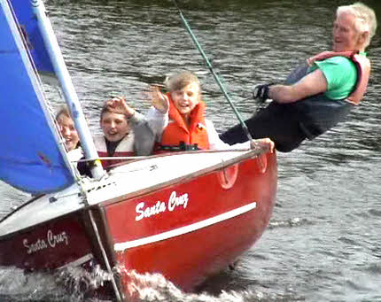 Keith Hatton in a Bosun with John Tomkins grand children