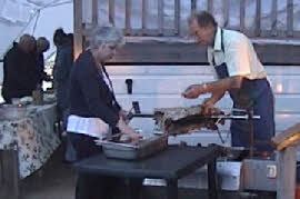 Nigel carving the hog