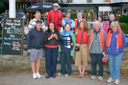 12 of the 18 members dining at the Weir Hotel