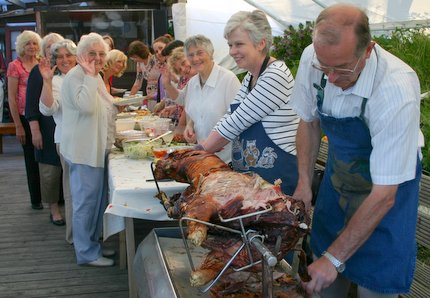 Carving the hog